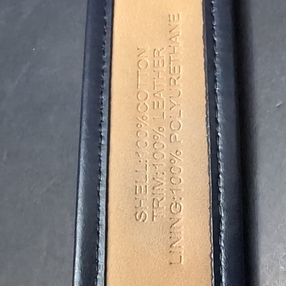 Talbots Women's Green/Blue Leather/Canvas Belt,Size L. - Picture 10 of 12